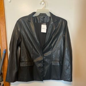 Faux Leather Blazer